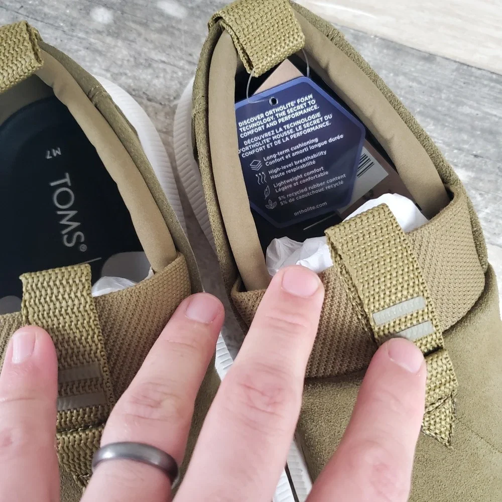 TOMS‎ Alpargatas Rover Mens Shoes 7 Dirty Olive Suede Low Top Round Toe Sneaker